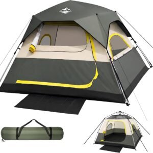 Tent 4 Person Tents for Camping – Instant Cabin Tent Setup in 50 Seconds with Rainfly & Windproof, Portable Pop Up Tents with Carry Bag for Family Outdoor Camping & Hiking Tent 4 Person Tents for Camping – Instant Cabin Tent Setup in 50 Seconds with Rainfly & Windproof, Portable Pop Up Tents with Carry Bag for Family Outdoor Camping & Hiking