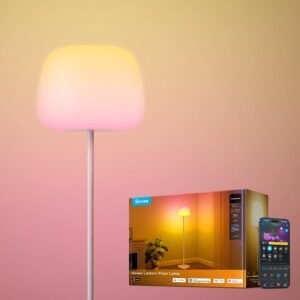 Govee Lantern Floor Lamp, Halo Gradient RGBIC Smart Corner Lamp with LuminBlend+, 1000K-10000K, Matter Compatible, 100+ Scene Modes, Music Sync, 1400lm, Modern Floor Lamps for Living Room, White Govee Lantern Floor Lamp, Halo Gradient RGBIC Smart Corner Lamp with LuminBlend+, 1000K-10000K, Matter Compatible, 100+ Scene Modes, Music Sync, 1400lm, Modern Floor Lamps for Living Room, White