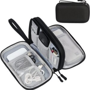 FYY Travel Cable Organizer Pouch Electronic Accessories Carry Case Portable Waterproof Double Layers All-in-One Storage Bag for Cord, Charger, Phone, Earphone Black FYY Travel Cable Organizer Pouch Electronic Accessories Carry Case Portable Waterproof Double Layers All-in-One Storage Bag for Cord, Charger, Phone, Earphone Black