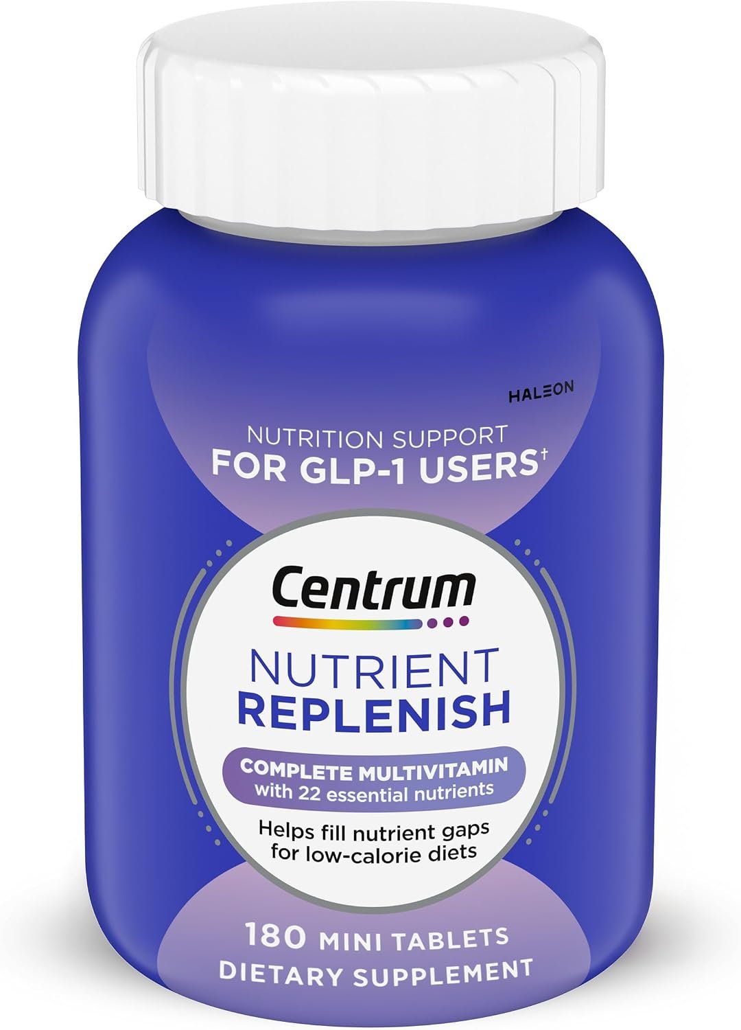 Centrum Nutrient Replenish GLP-1 Nutrition Support Multivitamin for Whole Body Health and Appearance - 180 Tablets, 6 Month Supply