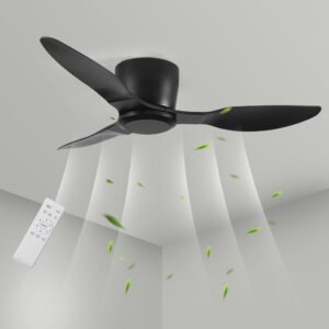 40 Inch Black Ceiling Fans No Light, Flush Mount Ceiling Fan 3 Blade 6-Speed Modern Timer with Remote Control, Noiseless Reversible Ceiling Fan for Living Room Bedroom,DC Motor 40 Inch Black Ceiling Fans No Light, Flush Mount Ceiling Fan 3 Blade 6-Speed Modern Timer with Remote Control, Noiseless Reversible Ceiling Fan for Living Room Bedroom,DC Motor