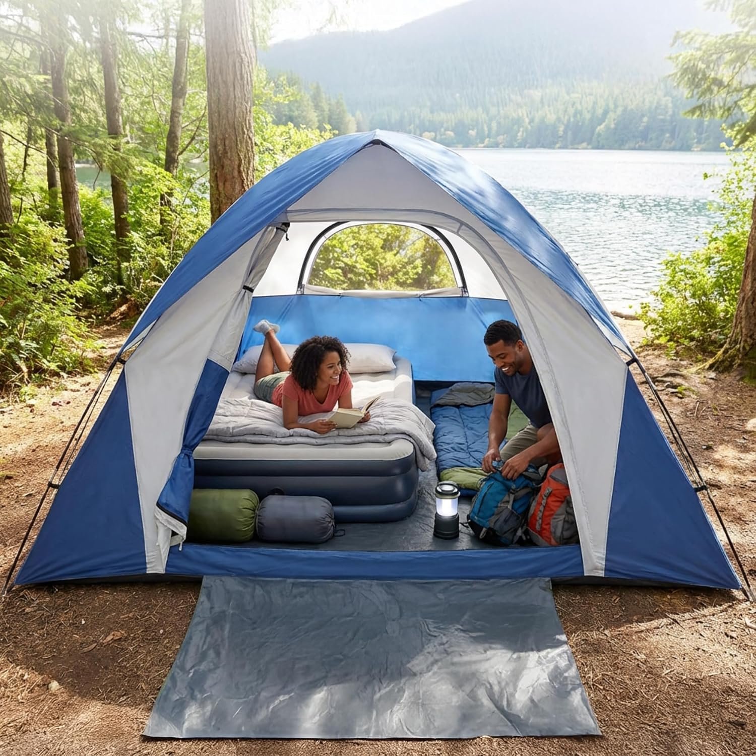XL Camping Tents 4/6 Person Family Camping Waterproof Double Layer Dome