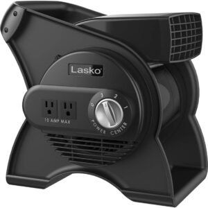 Lasko High Velocity Portable Utility Fan – Adjustable Air Mover Blower Fan for Bedroom, Office Desk, Garage, and Home – With 2 Outlets 120V – 3 Speeds – U12104 – 12″ Tall – Black Lasko High Velocity Portable Utility Fan – Adjustable Air Mover Blower Fan for Bedroom, Office Desk, Garage, and Home – With 2 Outlets 120V – 3 Speeds – U12104 – 12″ Tall – Black