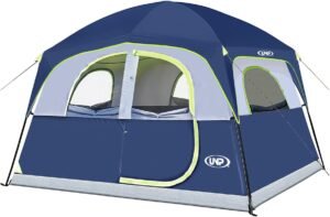 UNP 6 Person Tents for Camping Waterproof Family Cabin Tent with Rainfly | Easy Setup Windproof Double Layer Camping Tent with 1 Mesh Door & 5 Large Mesh Windows 10’X9’X78in(H)