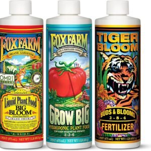 FoxFarm Hydro Liquid Trio Pack – Big Bloom, Grow Big Hydroponic, Tiger Bloom Fertilizers for Plant Growth, Bud Development & Abundant Fruit – Complete Hydroponic Plant Food Set – 3 Pint Bottles FoxFarm Hydro Liquid Trio Pack – Big Bloom, Grow Big Hydroponic, Tiger Bloom Fertilizers for Plant Growth, Bud Development & Abundant Fruit – Complete Hydroponic Plant Food Set – 3 Pint Bottles