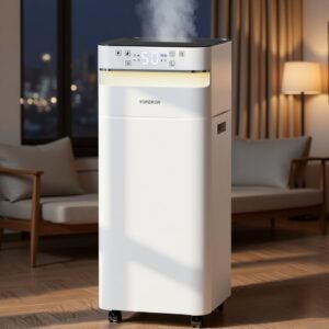 YOKEKON Humidifier Large Room 5.8Gal/22L, 2500 sq.ft. Cool Mist Humidifiers for Home Bedroom with Flame & Night Light, Top Fill Whole House Humidifier with Extension Tube, Plants, Kids, Adults, White YOKEKON Humidifier Large Room 5.8Gal/22L, 2500 sq.ft. Cool Mist Humidifiers for Home Bedroom with Flame & Night Light, Top Fill Whole House Humidifier with Extension Tube, Plants, Kids, Adults, White