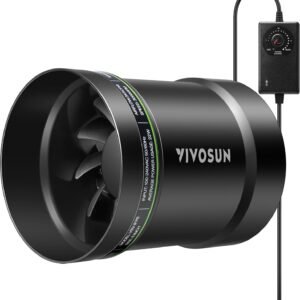 VIVOSUN 6″ Inline Exhaust Fan & Speed Controller, Low Noise Workshop 345 CFM Duct Fan for HVAC Ventilation, Vent Booster Fan in Grow Tent, Basement, Bathroom, Kitchen, Attic, 3D Printer VIVOSUN 6″ Inline Exhaust Fan & Speed Controller, Low Noise Workshop 345 CFM Duct Fan for HVAC Ventilation, Vent Booster Fan in Grow Tent, Basement, Bathroom, Kitchen, Attic, 3D Printer