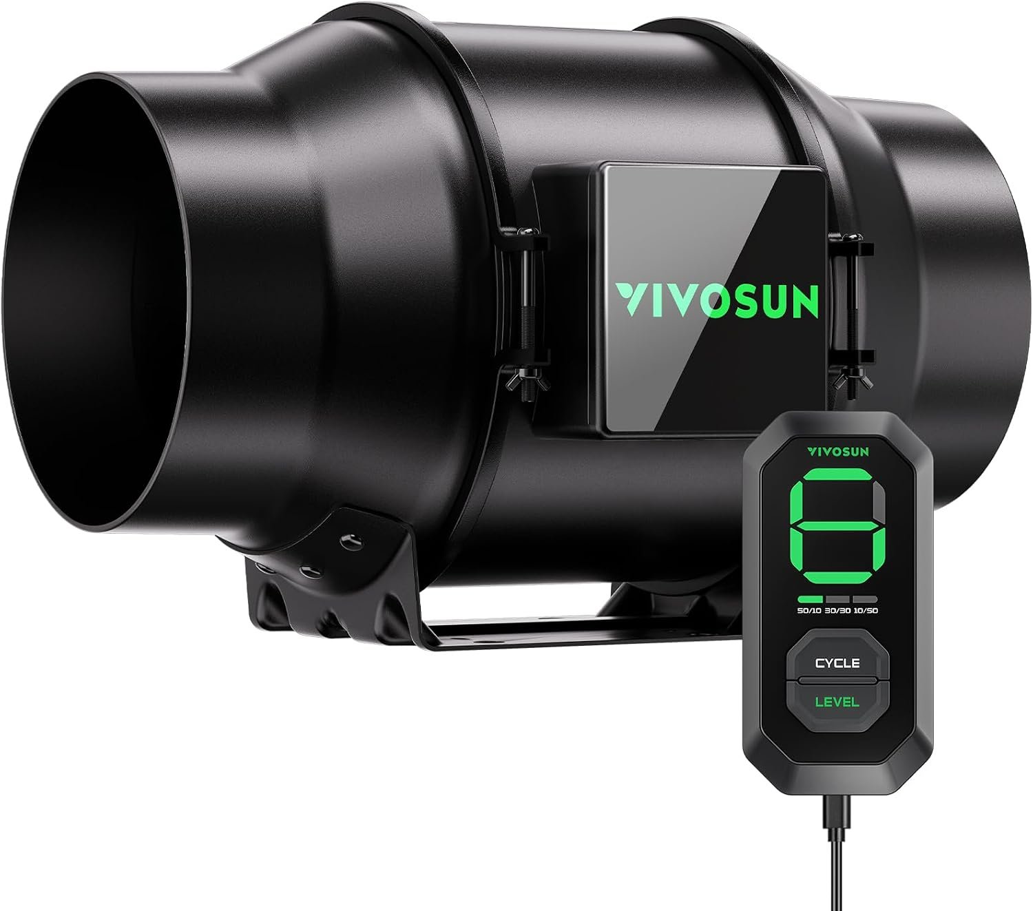 VIVOSUN G6 6" Inline Duct Fan & 3 Cycle Modes E12 Speed Controller, AeroZesh Grow Tent Kit Ventilation Fan with 388 CFM EC Motor, Programmable Exhaust Fan for Heating Cooling Booster, Hydroponics