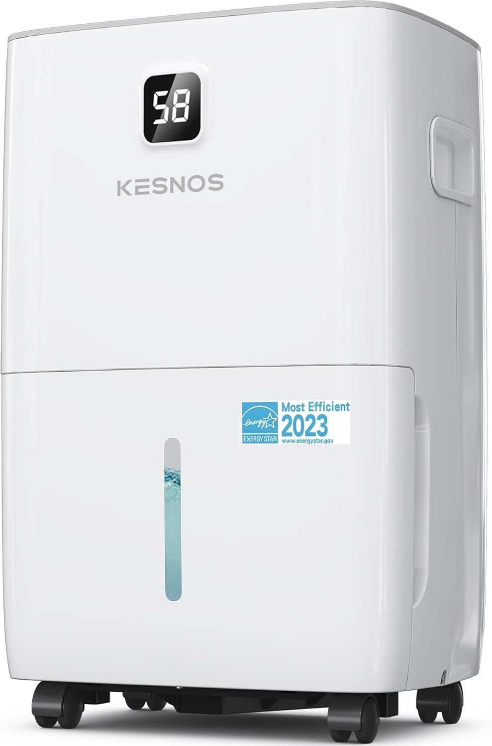 Kesnos 80 Pints 2025 Energy Star Dehumidifier for Basement & Home with Drain Hose, Front Humidity Display and 1.06-Gal Water Tank, Ideal for Large Room up to 6,000 Sq. Ft., Auto Defrost, Timer