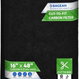 Cut to Fit Activated Carbon Filter Sheet 16” x 48” – Activated Carbon Air Filter for Air Purifiers Window AC Air Vent And More – Charcoal Filters Effectively Remove Odors & Freshens the Air (1-Pack)