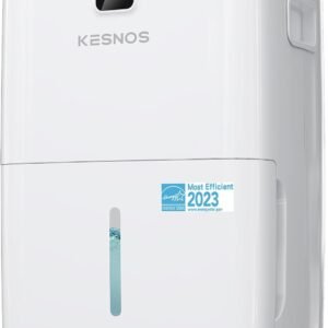 Kesnos 120 Pints 2025 Energy Star Dehumidifier for Basement & Home with Drain Hose, Front Humidity Display and 1.06-Gal Water Tank, Ideal for Large Room up to 7,000 Sq. Ft., Auto Defrost, Timer