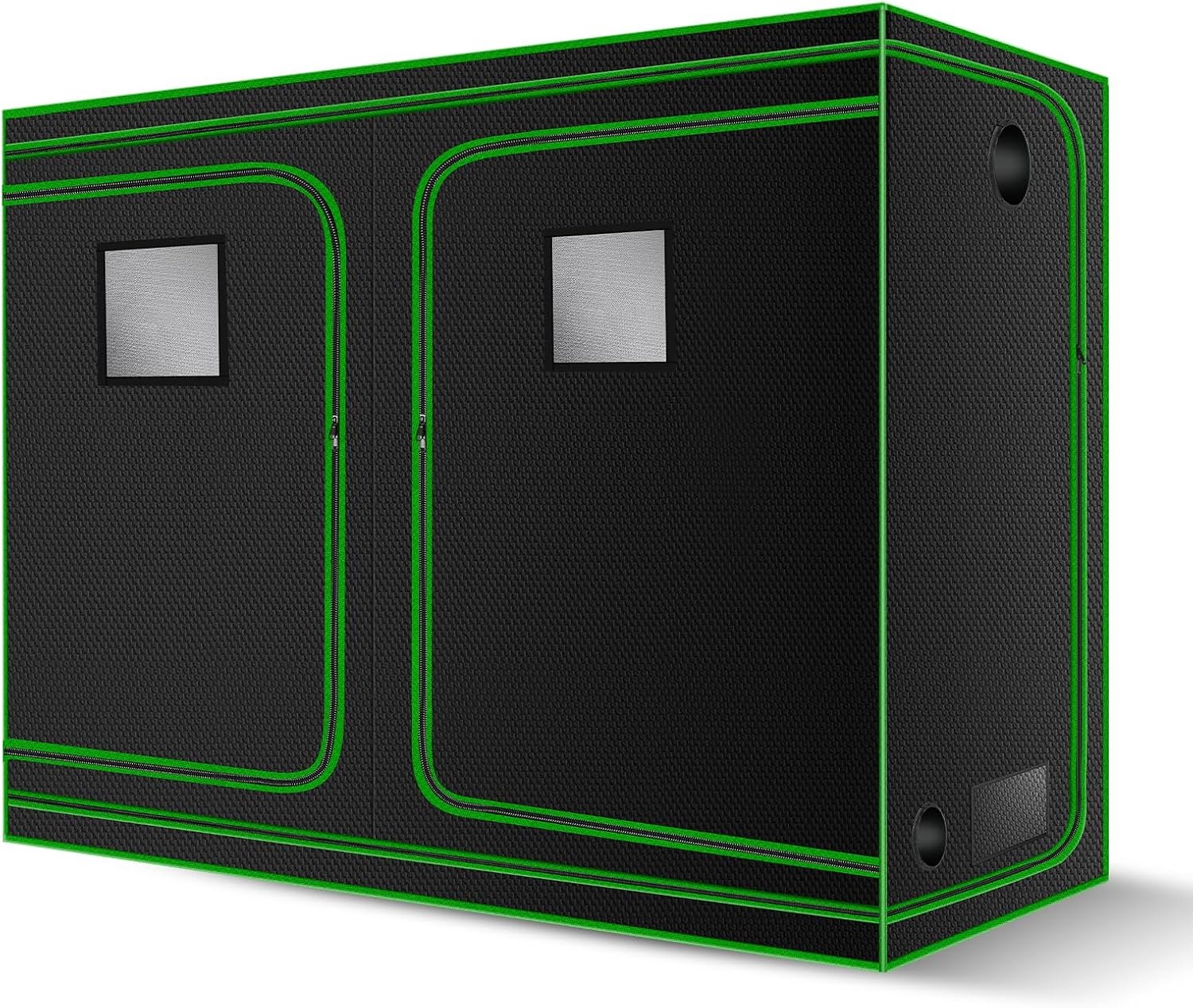 4x8 Grow Tent, 96"x48"x80" High Reflective 600D Diamond Mylar Canvas with Observation Window and Floor Tray for Hydroponic Indoor Plant Growing