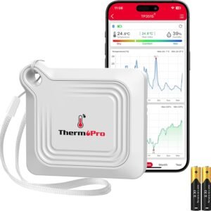 ThermoPro Bluetooth Thermometer Hygrometer, 260FT Range Temperature Sensor Greenhouse Thermometer, Remote App Control Temperature and Humidity Monitor with 2-Year Data Logging Export (TP351) ThermoPro Bluetooth Thermometer Hygrometer, 260FT Range Temperature Sensor Greenhouse Thermometer, Remote App Control Temperature and Humidity Monitor with 2-Year Data Logging Export (TP351)