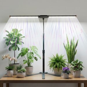 Grow Light for Indoor Plant, 6000K Full Spectrum Plant Lamp with Red Blue White LED for Pot Succulents Seed Growing, Light Strip Foldable & Height Extendable 9-25”, Auto Timer 4 8 12Hrs