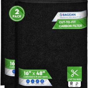 Bagean Cut to Fit Activated Carbon Filter Sheet 16” x 48” Carbon Air Filter | Fits Air Purifiers Window AC Air Vent and More – Activated Charcoal Filter Effectively Filters Odors & Freshens Air (2-Pack) Bagean Cut to Fit Activated Carbon Filter Sheet 16” x 48” Carbon Air Filter | Fits Air Purifiers Window AC Air Vent and More – Activated Charcoal Filter Effectively Filters Odors & Freshens Air (2-Pack)