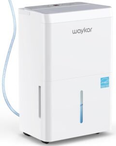 Waykar 150 Pint 2025 Energy Star Dehumidifier with Pump for Large Rooms up to 7,000 Sq. Ft. for Home, Basement, Commercial, Industrial, with Drain Hose & Tank, Auto Defrost, Smart Auto Comfort Mode