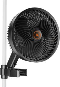 Spider Farmer New Grow Tent Clip Fan 6″, EC Motor, Custom 10 Dynamic Wind Speeds and 10-Level Oscillation, Weatherproof IP-54, Powerful Airflow but Quiet for Hydroponics Circulation Cooling