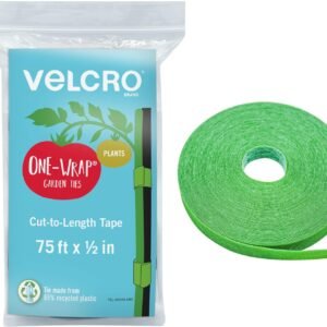 VELCRO Brand Adjustable Plant Ties | 75 ft x 1/2 in Green Garden Tape | Reusable, Cut-to-Length Hook & Loop Plant Support for Staking, Training & Organizing Tomatoes, Vines, and Flowers