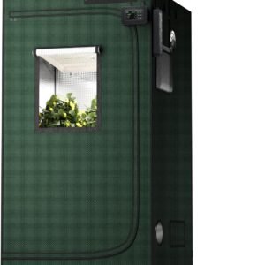 MARS HYDRO 3.3×3.3 Grow Tent Pro, 39″x39″x71″ 2000D Thickened Polyester Canvas & High Reflective Mylar, Larger Observation Window, Controller & Socket Hanger,for TS1000/FC3000 Indoor Plant Growing