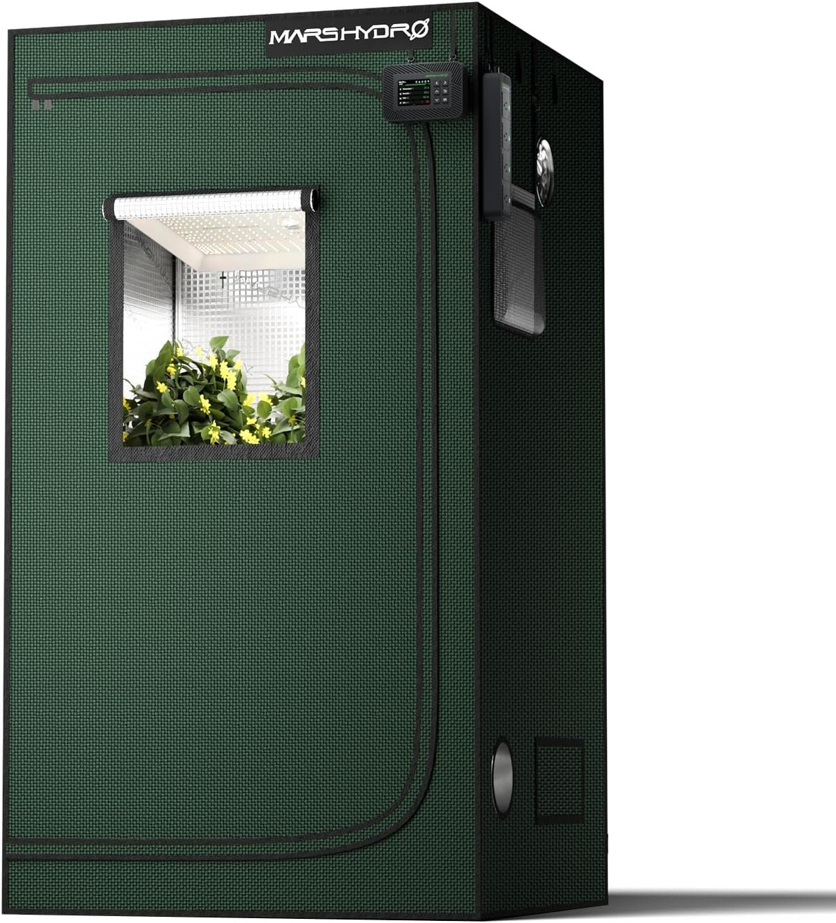 MARS HYDRO 3.3x3.3 Grow Tent Pro, 39"x39"x71" 2000D Thickened Polyester Canvas & High Reflective Mylar, Larger Observation Window, Controller & Socket Hanger,for TS1000/FC3000 Indoor Plant Growing