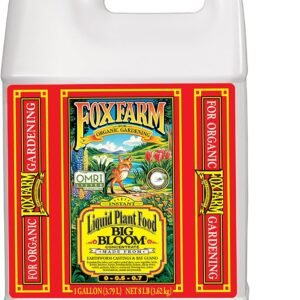Fox Farm Big Bloom Liquid Plant Food – Organic Bloom Fertilizer for Flowering & Fruiting Plants, Contains Earthworm Castings & Bat Guano – Supports All Stages of Plant Growth – 0-0.5-0.7 NPK, 1Gallon