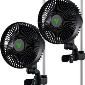 VIVOSUN AeroWave A6 Grow Tent Clip Fan, 6″ Auto Oscillating Fan, Secure Non-Slip Clamp, Strong Air Circulating, and Low Noise, for Hydroponic Ventilation, 2-Pack VIVOSUN AeroWave A6 Grow Tent Clip Fan, 6″ Auto Oscillating Fan, Secure Non-Slip Clamp, Strong Air Circulating, and Low Noise, for Hydroponic Ventilation, 2-Pack