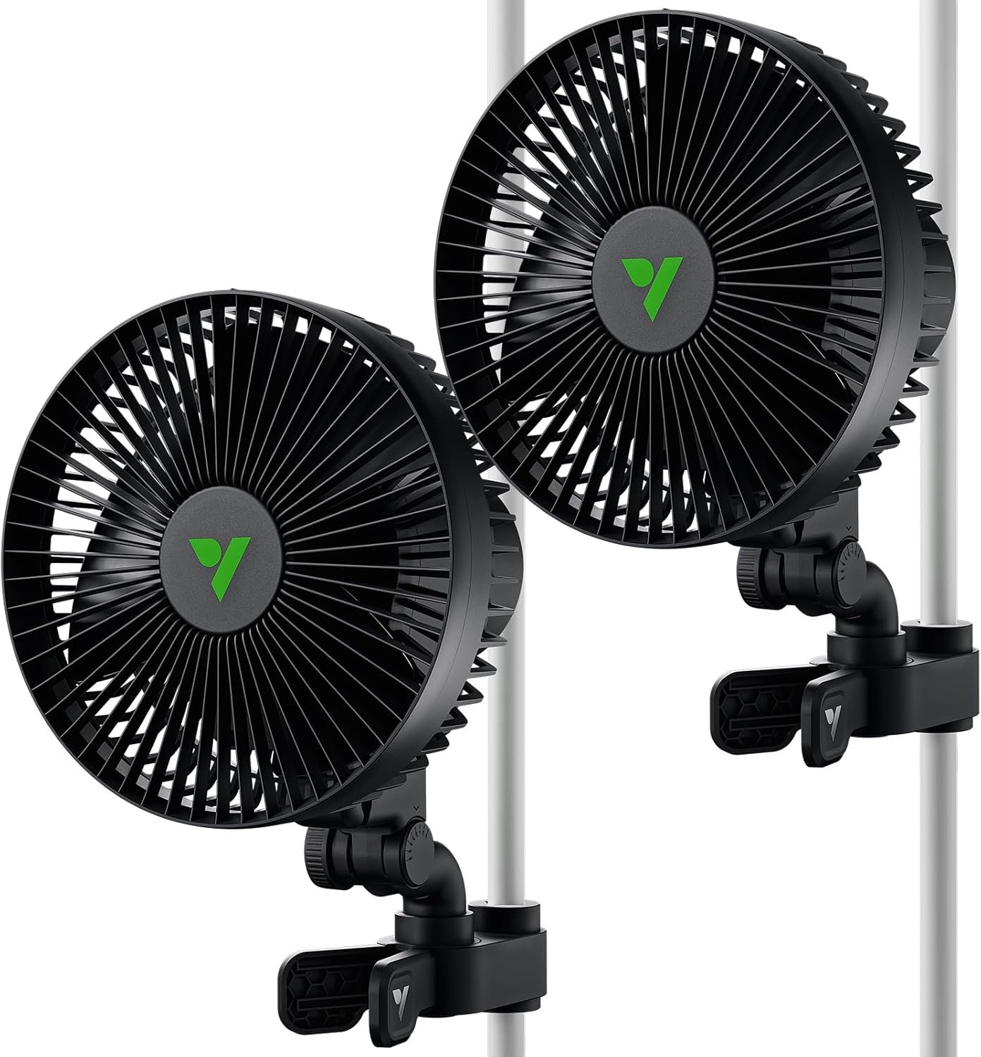VIVOSUN AeroWave A6 Grow Tent Clip Fan, 6" Auto Oscillating Fan, Secure Non-Slip Clamp, Strong Air Circulating, and Low Noise, for Hydroponic Ventilation, 2-Pack