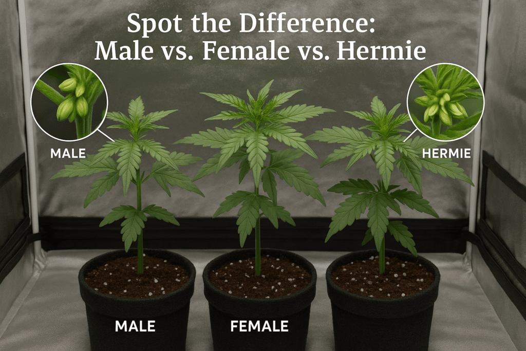 Cannabis Plant Identification female and male