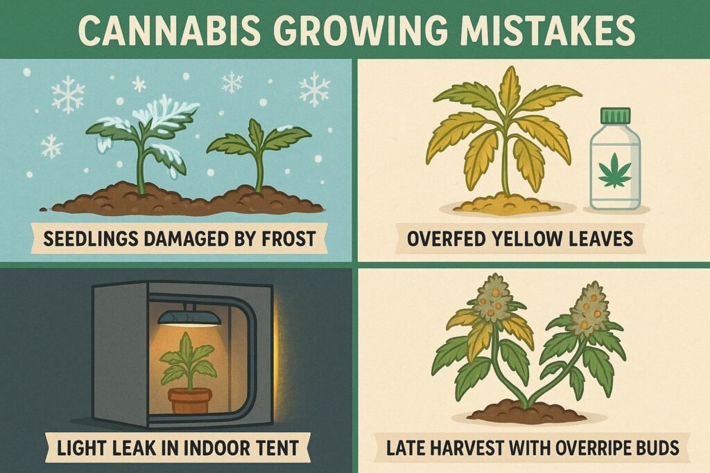 Common cannabis growing calendar mistakes including early planting