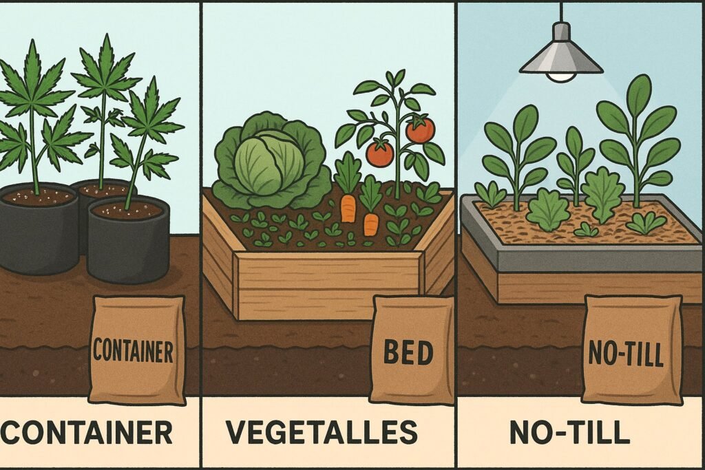 container cannabis grow with aerated soil